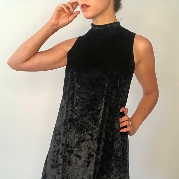 black velvet swing dress